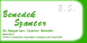 benedek szanter business card